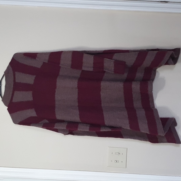 Free People Oversized Maroon Stripe Wool Tunic - Picture 5 of 5